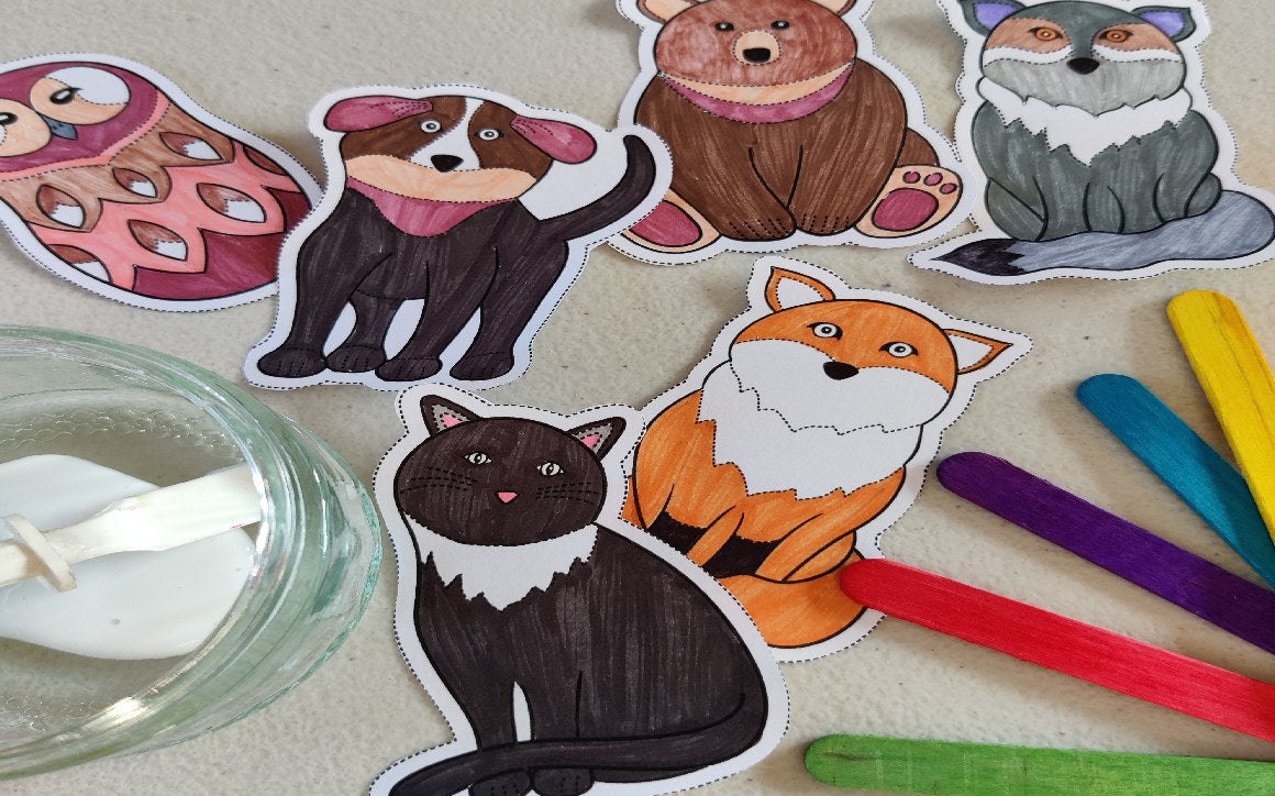 Animal Stick Puppets