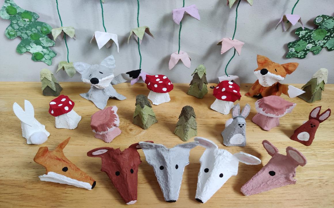 Woodland-themed Egg Box Crafts