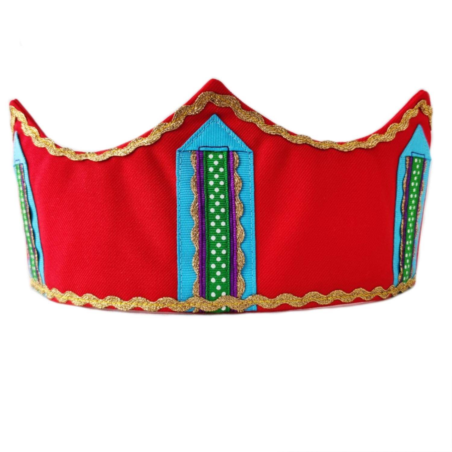 Front view of red fairytale crown