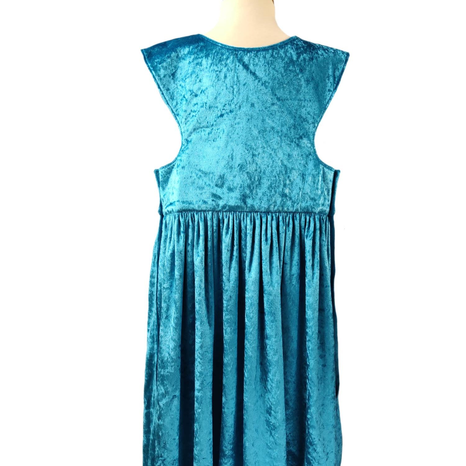 Back view of the turquoise royal fairytale dress