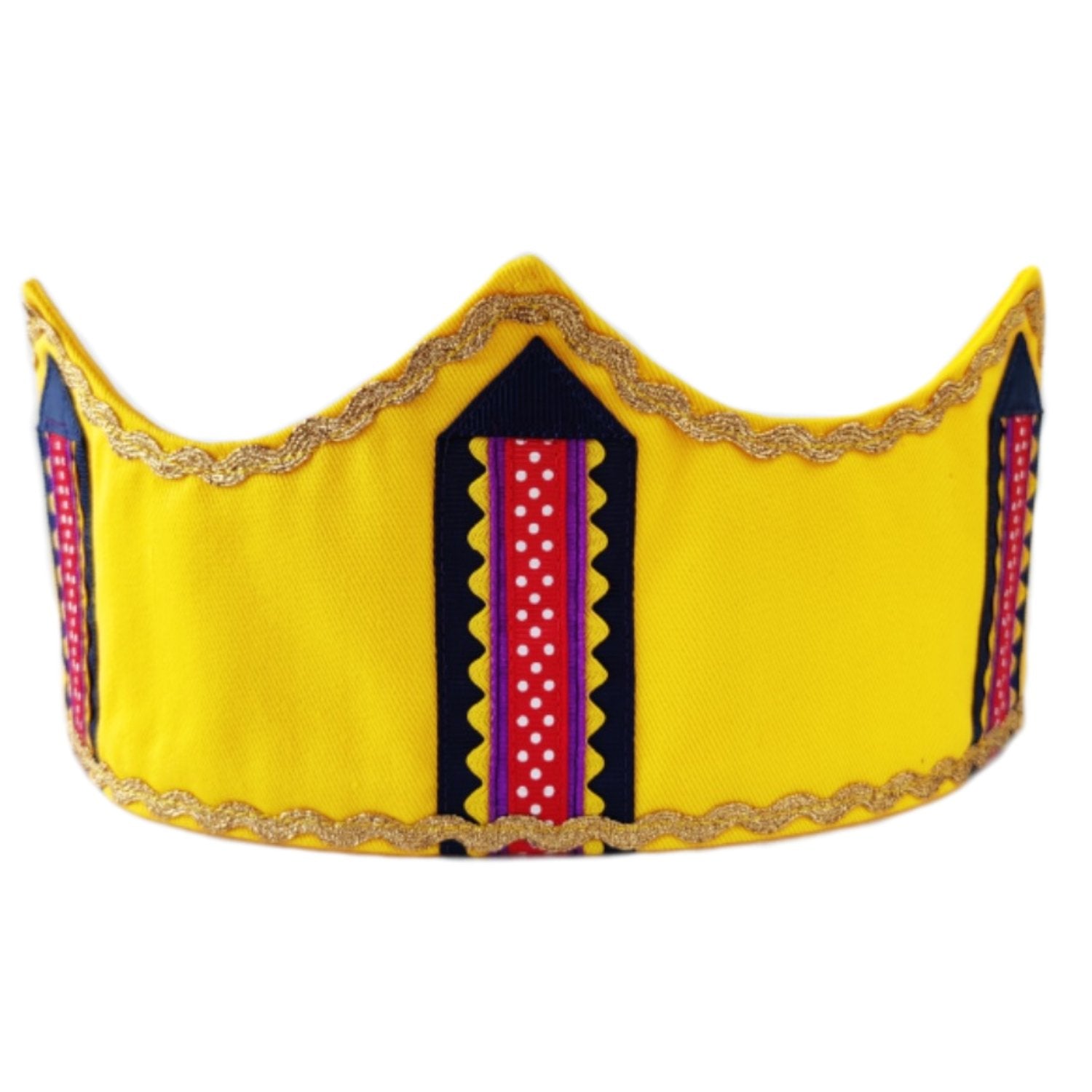 Front view of yellow fairytale crown