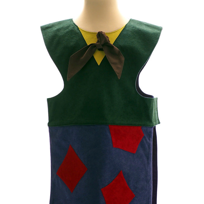 Front view of green and purple troll costume